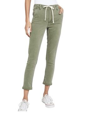 PAIGE Christy Pants Size 31 Olive Green Drawstring Ankle